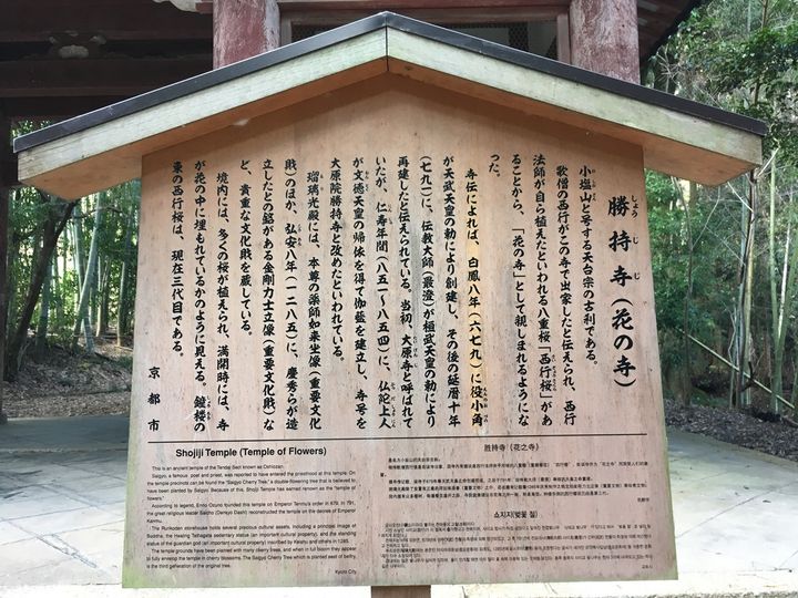 signboard of Shoji-ji